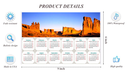 2026 Peel & Stick Calendar - Today is my Lucky Day - Removable - Arches National Park (9"x 6")