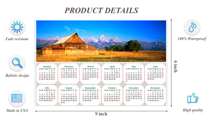 2026 Peel & Stick Calendar - Today is my Lucky Day - Removable - Grand Teton (9"x 6")