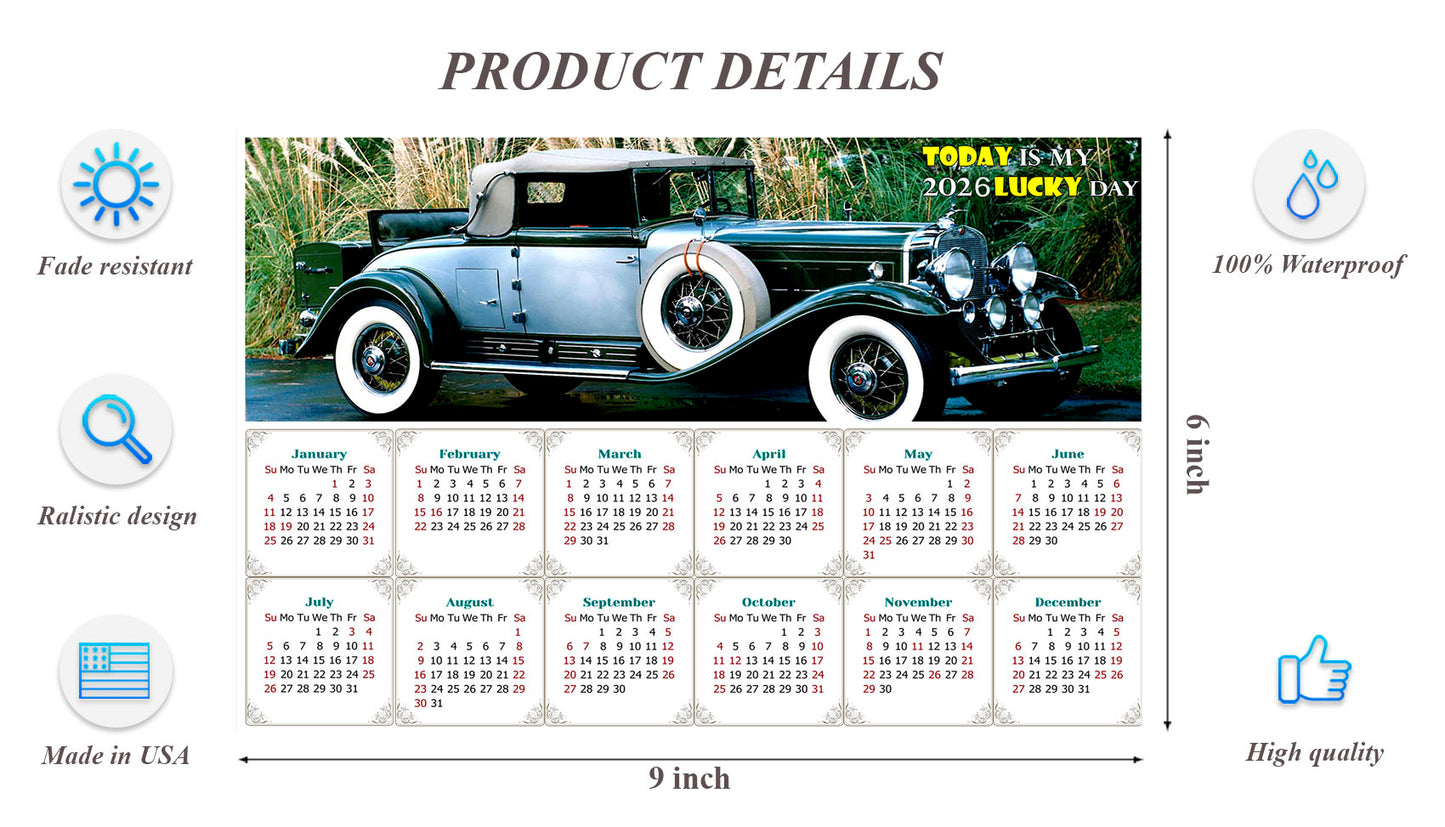 2026 Peel & Stick Calendar - Today is my Lucky Day - Removable, Repositionable - 045 (9"x 6")
