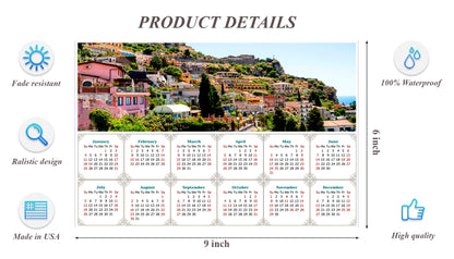 2026 Peel & Stick Calendar - Today is my Lucky Day - Removable - Italy - Taormina (9"x 6")