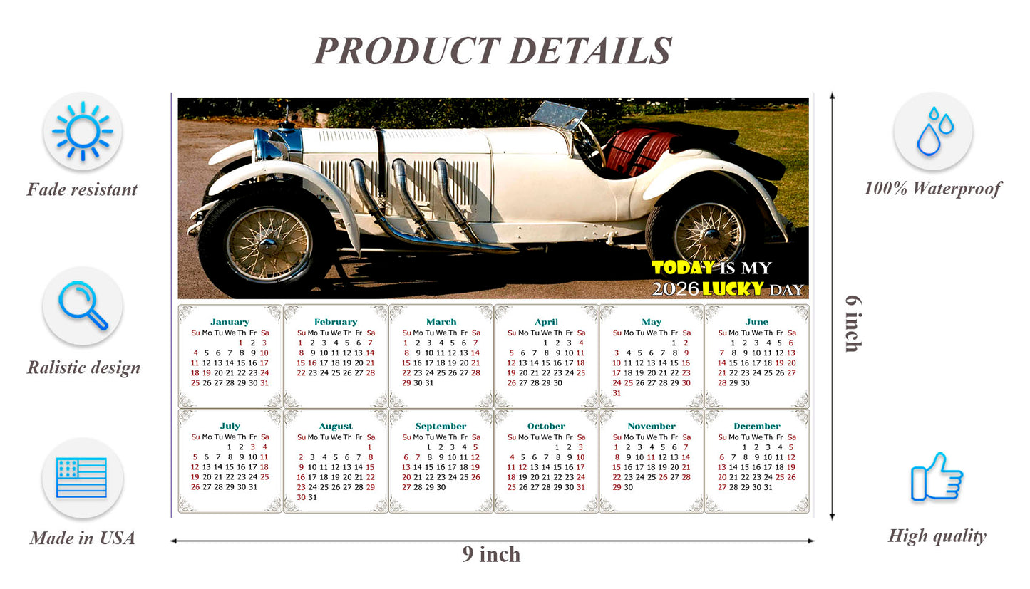 2026 Peel & Stick Calendar - Today is my Lucky Day - Removable, Repositionable - 050 (9"x 6")