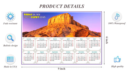 2025 Peel & Stick Calendar - Today is my Lucky Day - Removable, Repositionable - 028b (9"x 6")