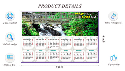 2025 Peel & Stick Calendar - Today is my Lucky Day - Removable, Repositionable - 014 (9"x 6")