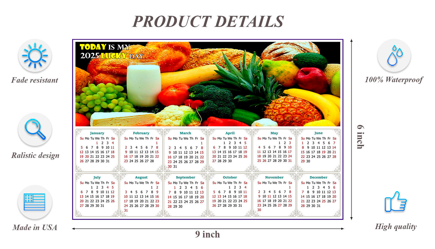 2025 Peel & Stick Calendar - Today is my Lucky Day - Removable, Repositionable - 041 (9"x 6")