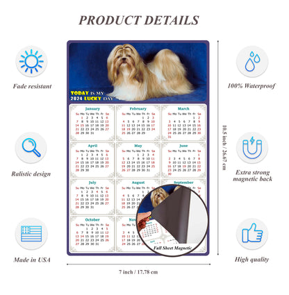 2024 Magnetic Calendar - Today is My Lucky Day (Fade, Tear, and Water Resistant)- Dogs Themed 07