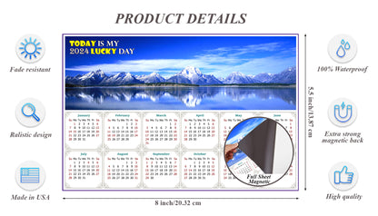 2024 Magnetic Calendar - Calendar Magnets - Today is My Lucky Day - (Jackson Lake Wyoming)