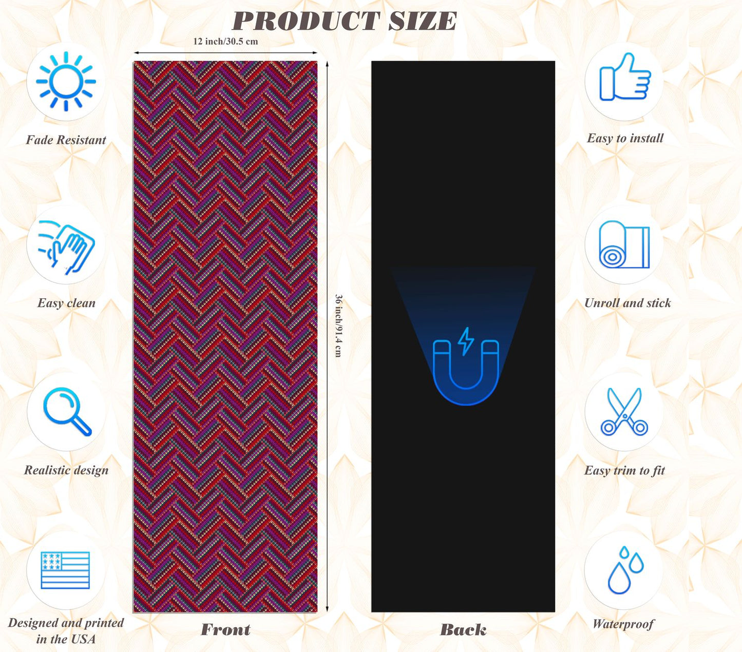 Magnetic Locker Wallpaper - Pack of 2 Rolls - (Geometric) (vg 020)