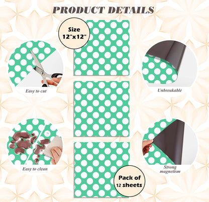 School Locker Magnetic Wallpaper - Pack of 12 Sheets - Polka Dot (vg 002)