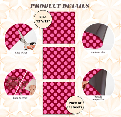 School Locker Magnetic Wallpaper - Pack of 12 Sheets - Polka Dot (vg 006)