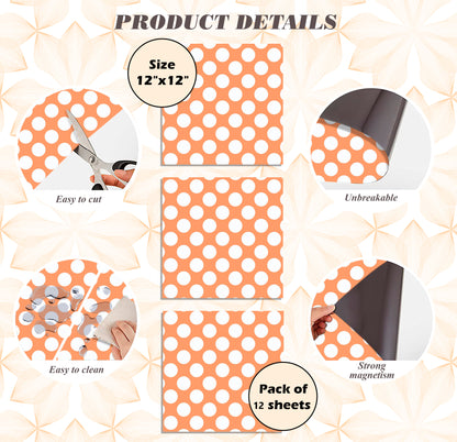 School Locker Magnetic Wallpaper - Pack of 12 Sheets - Polka Dot (vg 005)