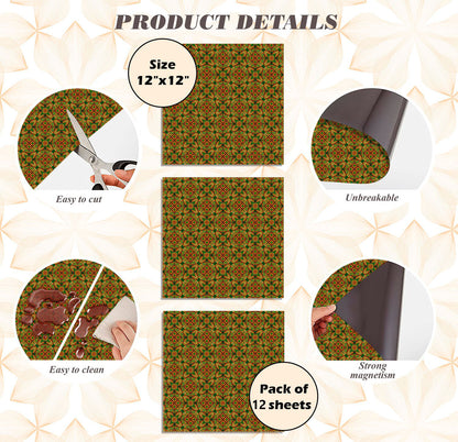 Deluxe School Locker Magnetic Wallpaper (Full sheet Magnetic) - Full Cover Standard Half Lockers - Trimmable, Easy Install, Remove & Reuse - Pack of 12 Sheets - Geometric (vg 025)