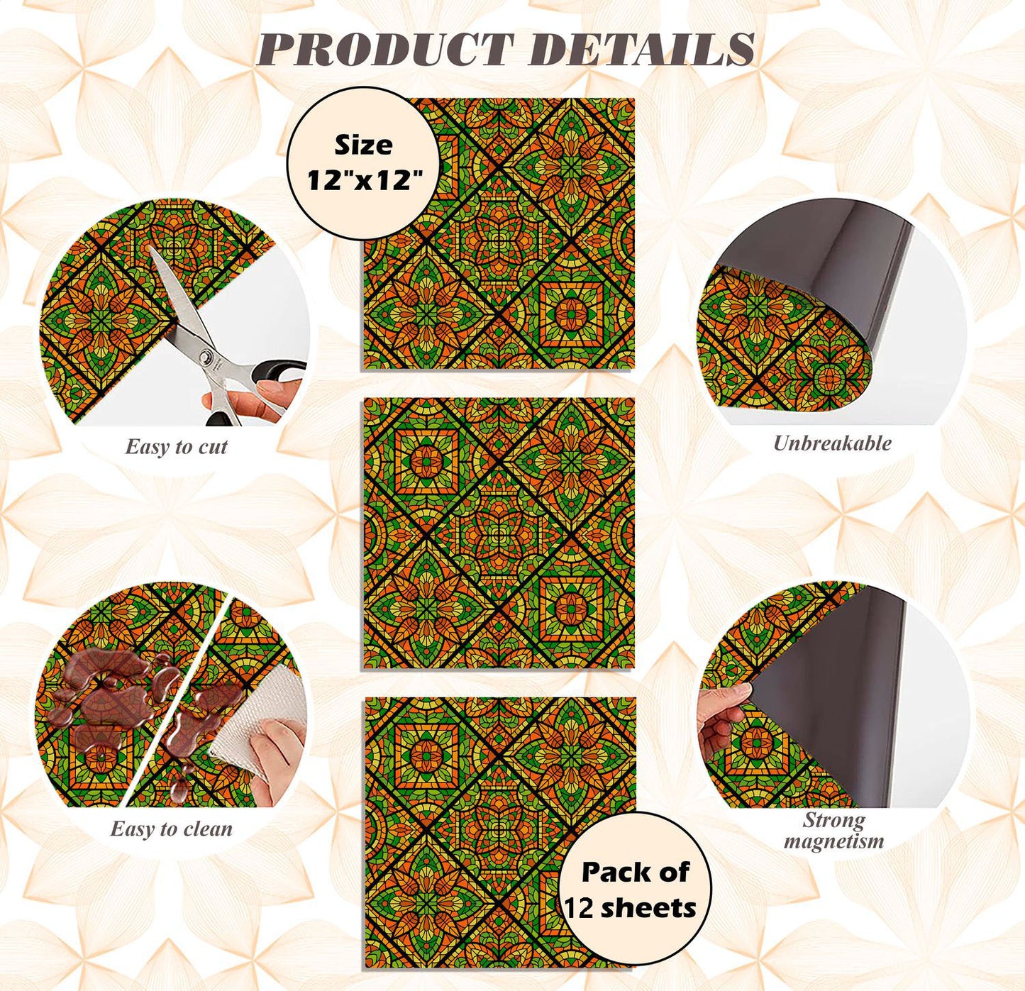 Deluxe School Locker Magnetic Wallpaper (Full sheet Magnetic) - Full Cover Standard Half Lockers - Trimmable, Easy Install, Remove & Reuse - Pack of 12 Sheets - Geometric (vg 022)