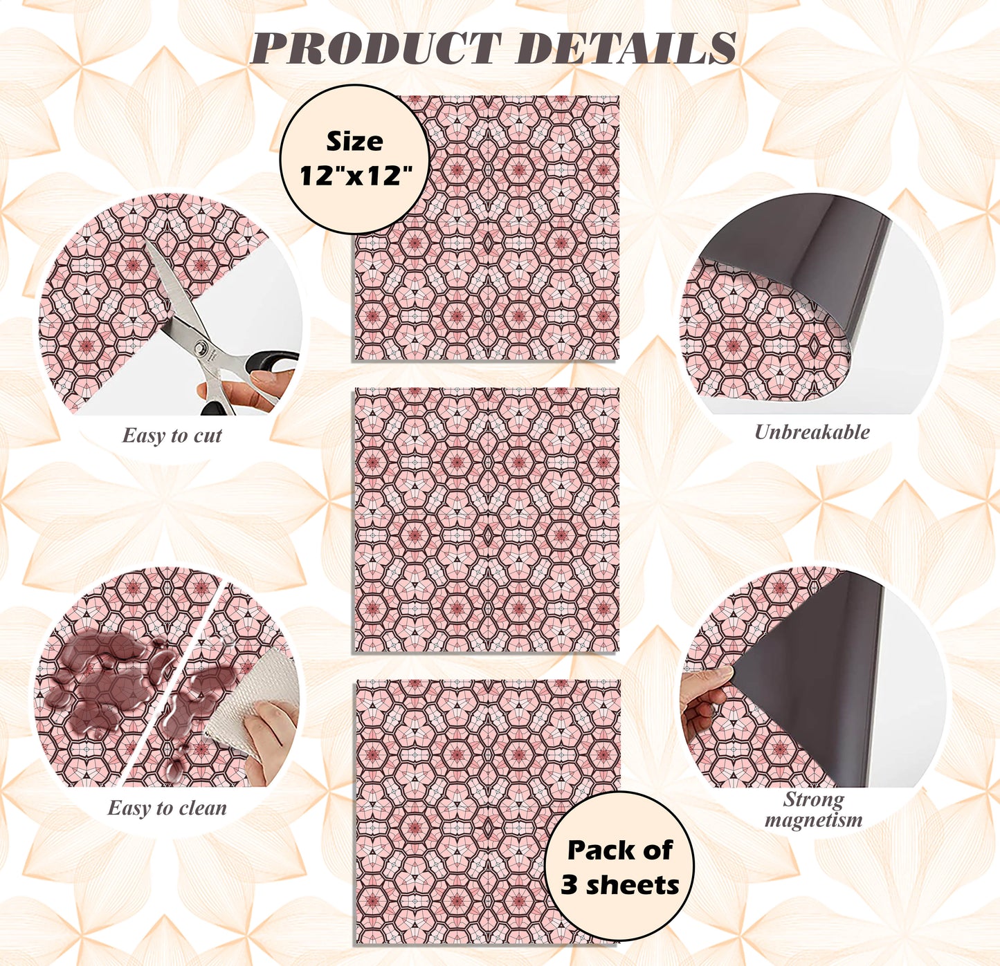 PELICAN INDUSTRIAL Deluxe School Locker Magnetic Wallpaper (Full Sheet Magnetic) - Full Cover Standard Half Lockers Pack of 12 Sheets - (Geometric vr56)