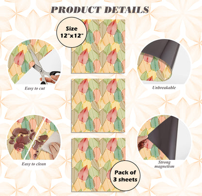 PELICAN INDUSTRIAL Deluxe School Locker Magnetic Wallpaper (Full Sheet Magnetic) - Full Cover Standard Half Lockers Pack of 12 Sheets - (Leaves vr38)