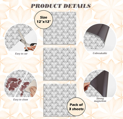Deluxe School Locker Magnetic Wallpaper Full Cover Standard Half Lockers Pack of 12 Sheets - (Black and White Flowers vr28)
