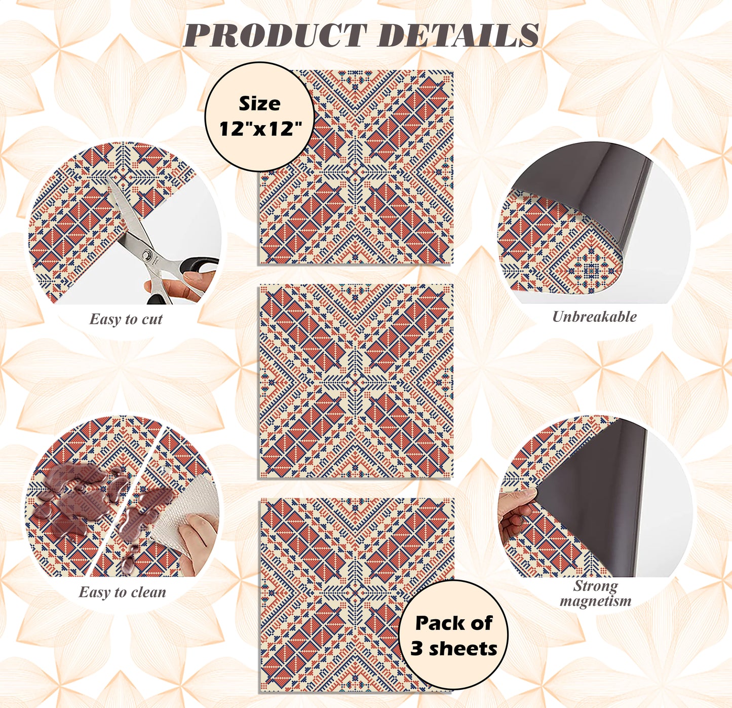 PELICAN INDUSTRIAL Deluxe School Locker Magnetic Wallpaper (Full Sheet Magnetic) - Full Cover Standard Half Lockers Pack of 12 Sheets - (Geometric vr36)