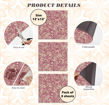PELICAN INDUSTRIAL Deluxe School Locker Magnetic Wallpaper (Full Sheet Magnetic) - Full Cover Standard Half Lockers Pack of 12 Sheets - (Floral vr29)