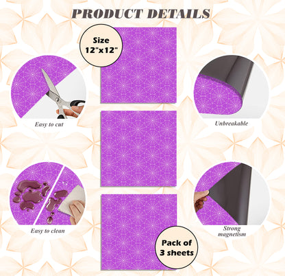 PELICAN INDUSTRIAL Deluxe School Locker Magnetic Wallpaper (Full Sheet Magnetic) - Full Cover Standard Half Lockers - Trimmable, Easy Install, Remove & Reuse - Pack of 12 Sheets - (Violet vr60)