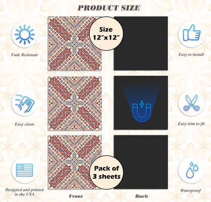 PELICAN INDUSTRIAL Deluxe School Locker Magnetic Wallpaper (Full Sheet Magnetic) - Full Cover Standard Half Lockers Pack of 12 Sheets - (Geometric vr36)