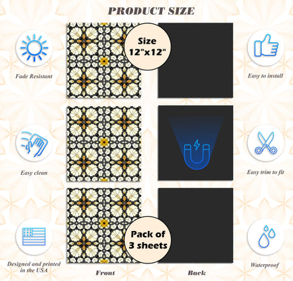 PELICAN INDUSTRIAL Deluxe School Locker Magnetic Wallpaper (Full Sheet Magnetic) - Full Cover Standard Half Lockers Pack of 12 Sheets - (Geometric vr53)