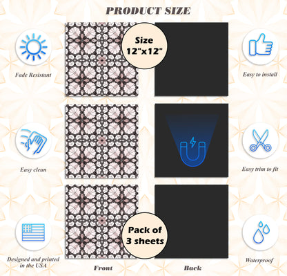 PELICAN INDUSTRIAL Deluxe School Locker Magnetic Wallpaper (Full Sheet Magnetic) - Full Cover Standard Half Lockers Pack of 12 Sheets - (Geometric vr54)