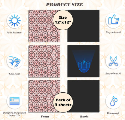 PELICAN INDUSTRIAL Deluxe School Locker Magnetic Wallpaper (Full Sheet Magnetic) - Full Cover Standard Half Lockers Pack of 12 Sheets - (Geometric vr56)