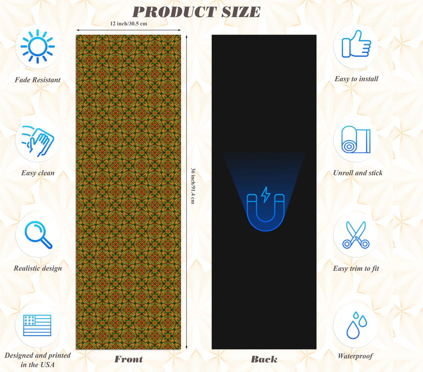 Magnetic Locker Wallpaper - Pack of 2 Rolls - (Geometric) (vg 025)