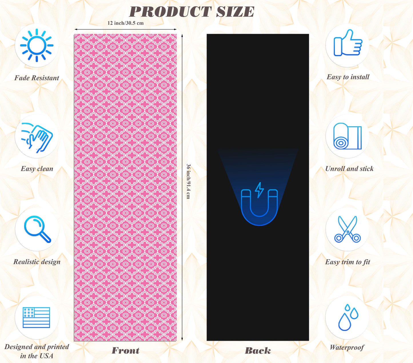 Magnetic Locker Wallpaper - Pack of 2 Rolls - (Geometric) (vg 013)