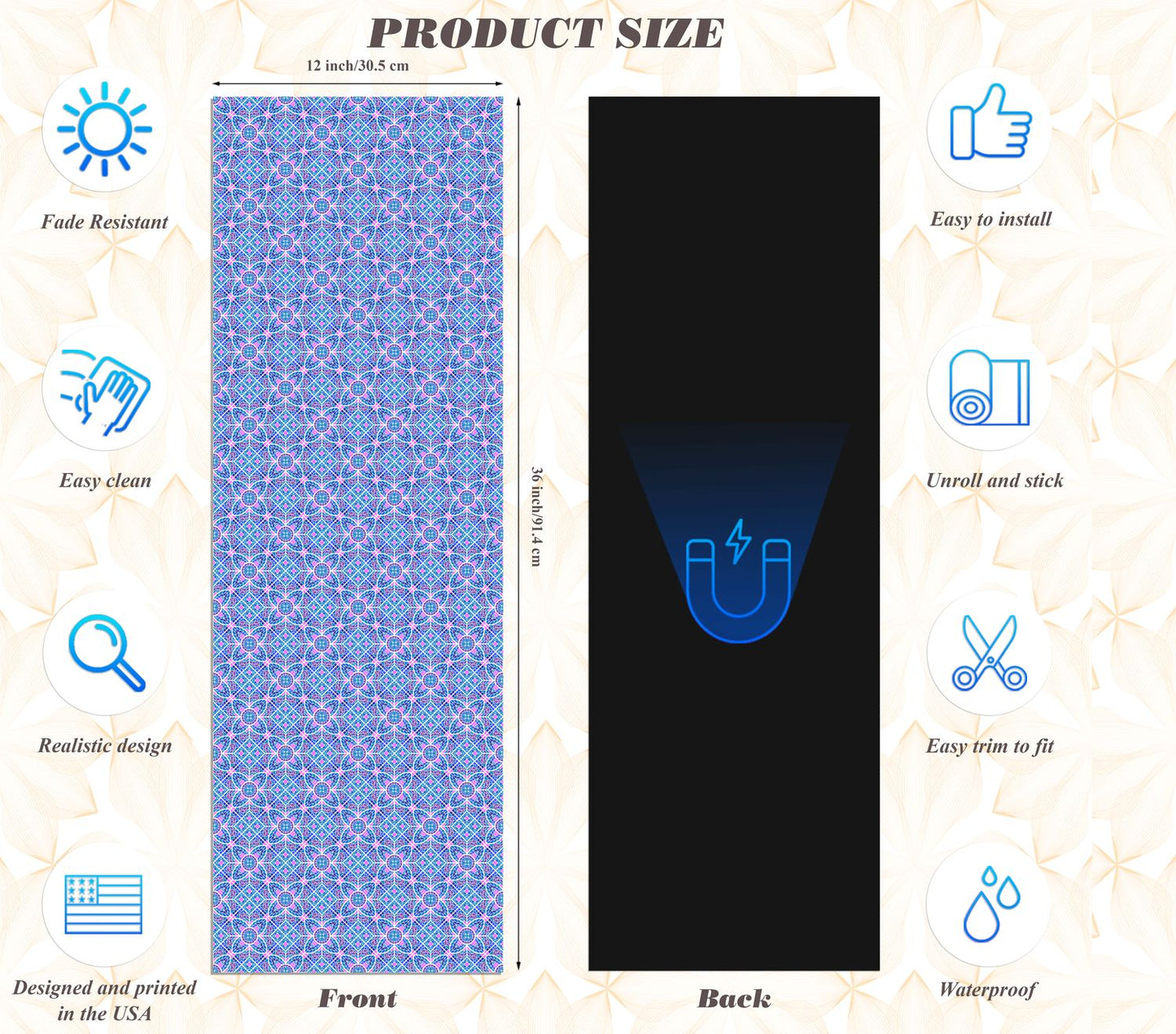 Magnetic Locker Wallpaper - Pack of 2 Rolls - (Geometric) (vg 026)