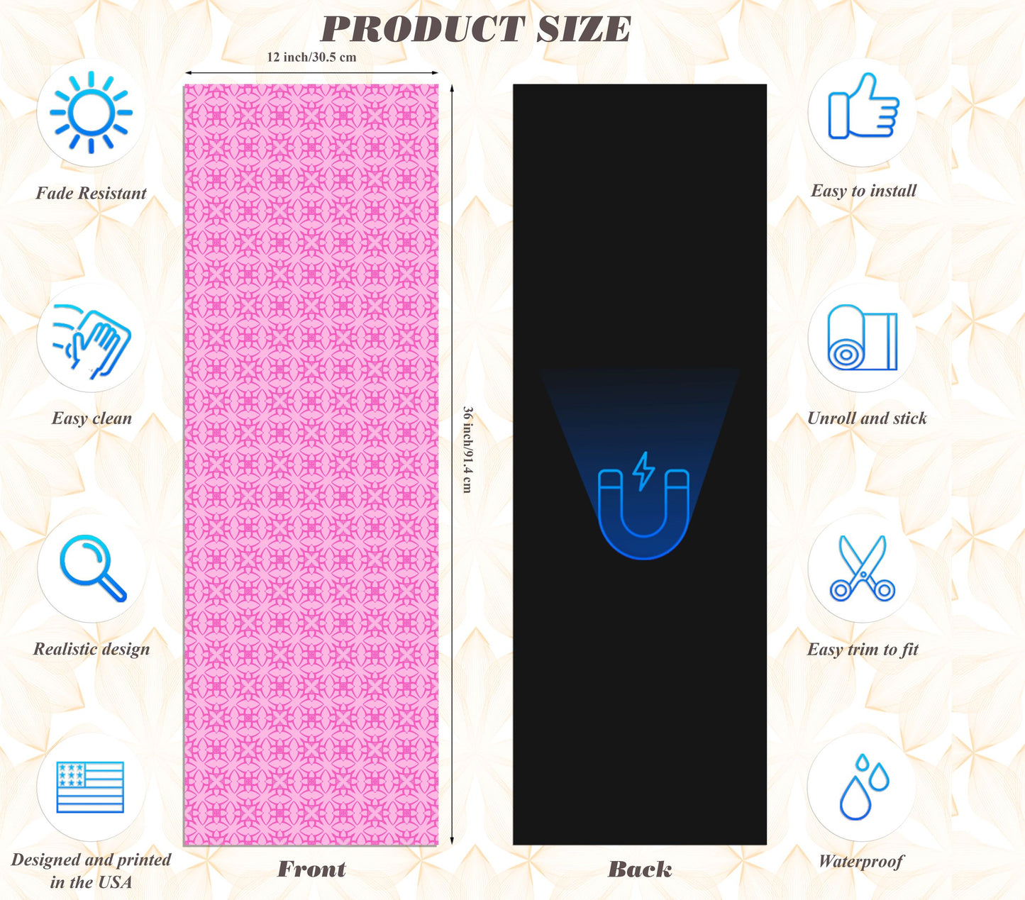 Magnetic Locker Wallpaper - Pack of 2 Rolls - (Geometric) (vg 017)