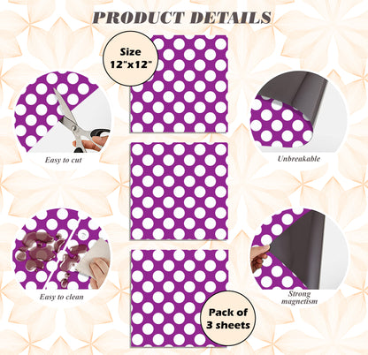 Deluxe School Locker Magnetic Wallpaper - Pack of 3 Sheets - Polka Dot (vg 004)