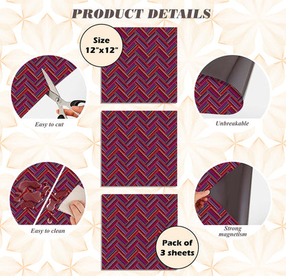 Deluxe School Locker Magnetic Wallpaper - Pack of 3 Sheets - Geometric (vg 020)