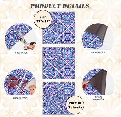 Deluxe School Locker Magnetic Wallpaper - Pack of 3 Sheets - Geometric (vg 023)