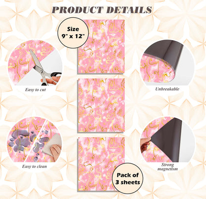 Magnetic Locker Wallpaper (Full sheet Magnetic) - Remove & Reuse Decorative Vinyl - Pack of 3 Sheets (Marble) (vg 030)