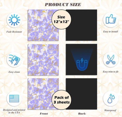 Deluxe School Locker Magnetic Wallpaper - Pack of 3 Sheets - (Marble vg 033)