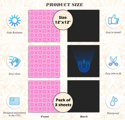 Deluxe School Locker Magnetic Wallpaper - Pack of 3 Sheets - Geometric (vg 017)