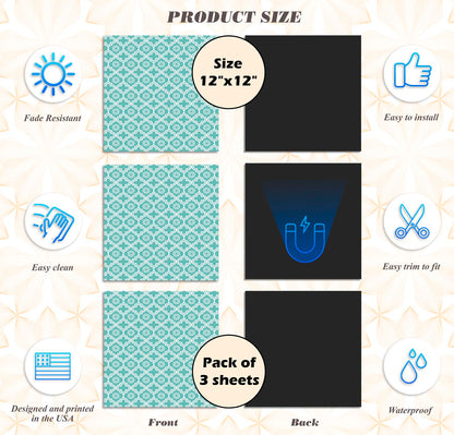 Deluxe School Locker Magnetic Wallpaper - Pack of 3 Sheets - Geometric (vg 012)