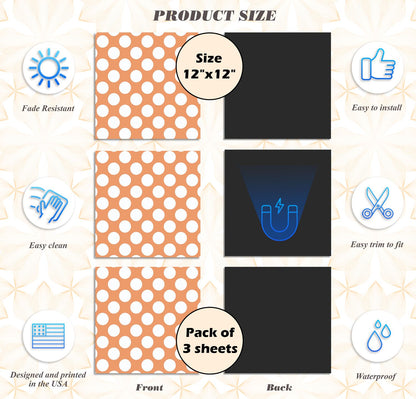 Deluxe School Locker Magnetic Wallpaper - Pack of 3 Sheets - Polka Dot (vg 005)