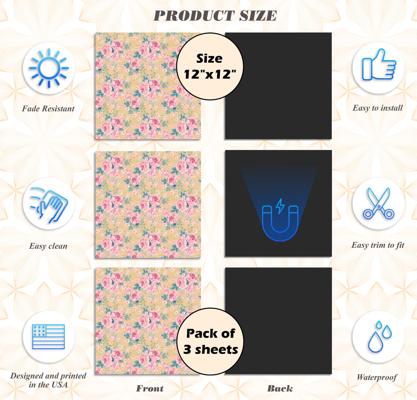 Deluxe School Locker Magnetic Wallpaper  Full Cover Standard Half Lockers Pack of 12 Sheets - (vb17)