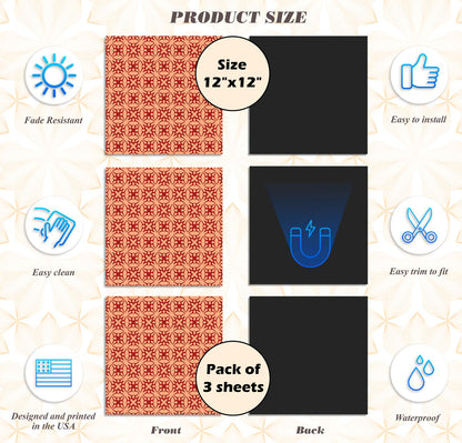 Deluxe School Locker Magnetic Wallpaper - Pack of 3 Sheets - Geometric (vg 018)