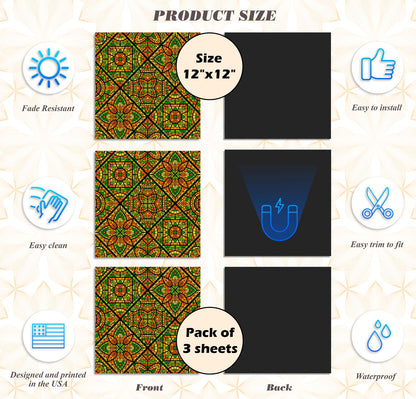 Deluxe School Locker Magnetic Wallpaper - Pack of 3 Sheets - Geometric (vg 022)