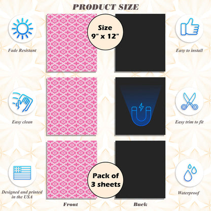 Magnetic Locker Wallpaper - Pack of 3 Sheets - (Geometric) (vg 013)