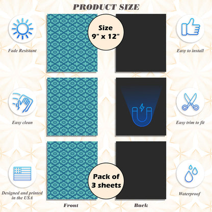 Magnetic Locker Wallpaper - Pack of 3 Sheets - (Geometric) (vg 011)