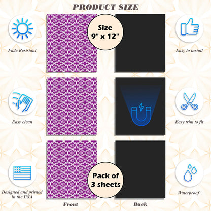 Magnetic Locker Wallpaper - Pack of 3 Sheets - (Geometric) (vg 014)