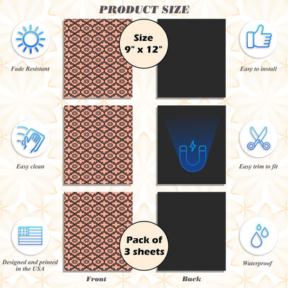 Magnetic Locker Wallpaper - Pack of 3 Sheets - (Geometric) (vg 010)