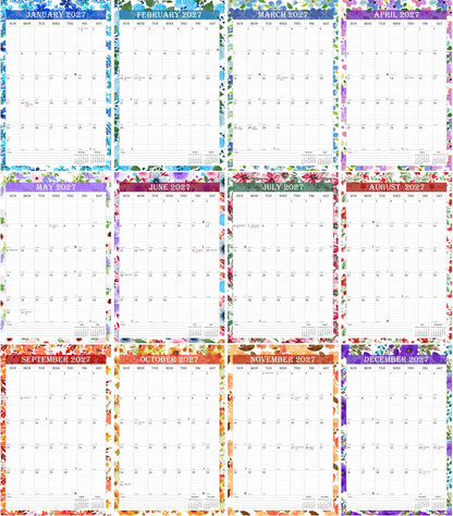 2027 Wall Calendar Spiral-Bound Twin-Wire Binding - 12 Months  01