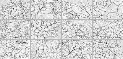 2027 Coloring Wall Calendar - 12 Months Desktop / Wall Calendar (Flowers)