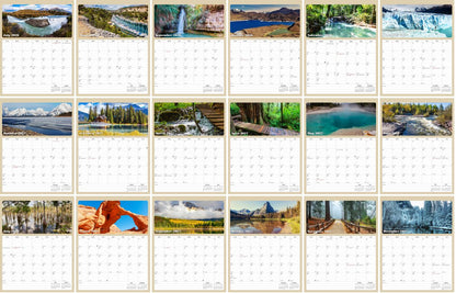 2026 - 2027 Calendar Magnetic Peel & Stick 18 Months 8.5" x 11" National Parks