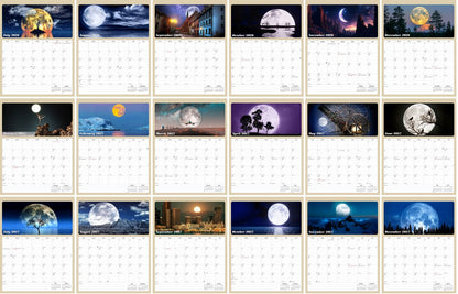 2026 - 2027 Calendar Magnetic Peel & Stick 18 Months 8.5" x 11" Lunar