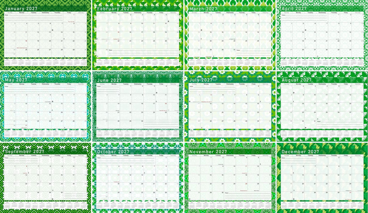 2026 - 2027 Student Calendar/Planner for 3-Ring Binder, Desk, or Wall - v016
